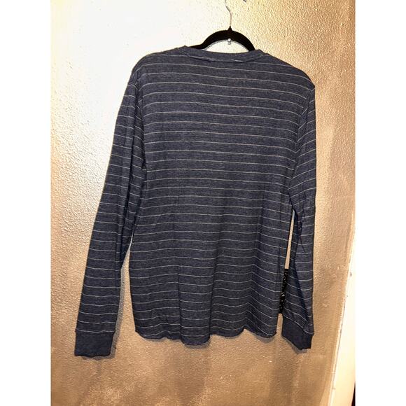 Marine Layer Casual Double Knit Midnight Navy Blue Long Sleeve Crew Neck Top - Picture 5 of 6